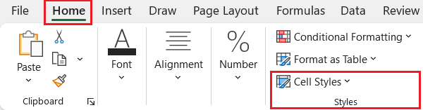 انتخاب استایل لینک-لینک کردن در اکسل