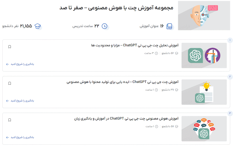 مجموعه فیلم‌های آموزش چت با هوش مصنوعی – صفر تا صد فرادرس