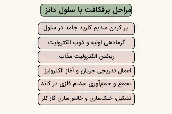 مراحل برقکافت با سلول دانز