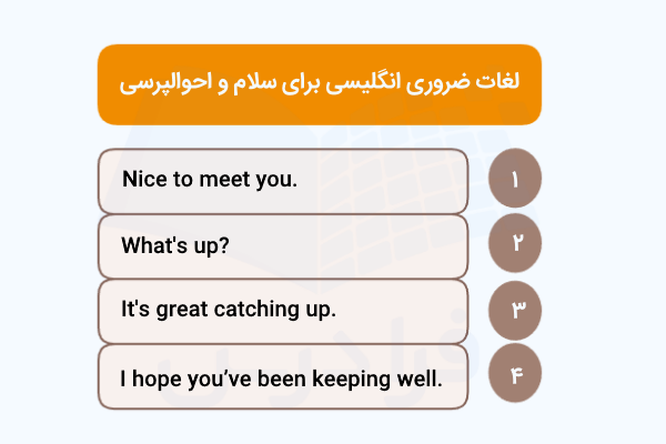 لغات ضروری برای سلام و احوالپرسی