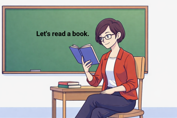 معلم زبان در حال تدریس در کلاس درس