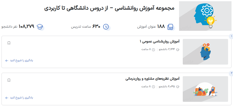 لندینگ مجموعه فیلم آموزش روانشناسی فرادرس