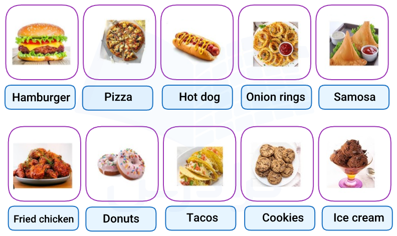 دسته‌بندی غذا به انگلیسی