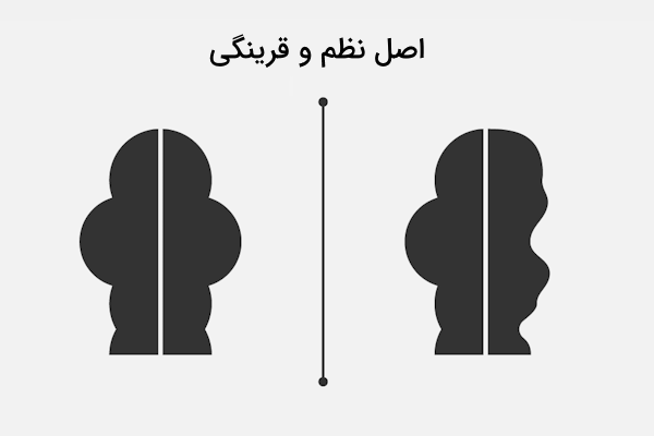 دو شکل مختلف که یکی از آن‌ها قرینه و دیگری نامتقارن هستند. 