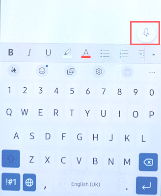 علامت میکروفون در تایپ-voice-typing