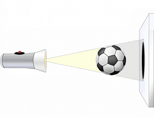 سایه یک توپ فوتبال
