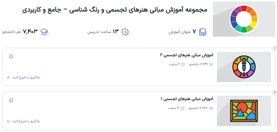 مجموعه فیلم آموزش مبانی هنرهای تجسمی و رنگ شناسی فرادرس