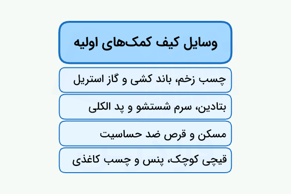 وسایل کیف کمک های اولیه برای ایجاد ایمنی خانه در شرایط اضطراری