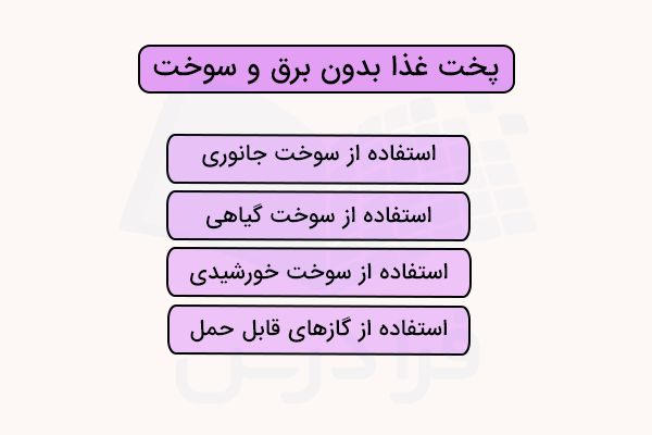روش پخت غذا بدون برق و گاز