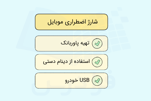 روش‌های شارژ اضطراری موبایل 
