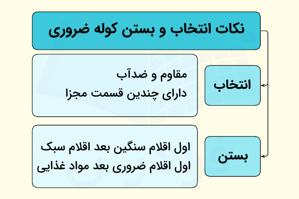 نکات انتخاب و بستن کوله