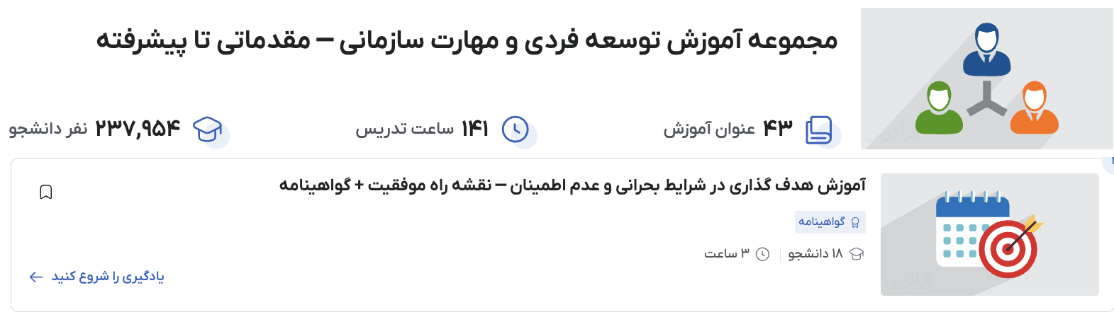 مجموعه آموزش توسعه فردی و مهارت سازمانی فرادرس