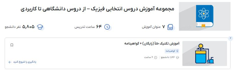 مجموعه آموزش دروس انتخابی فیزیک – از دروس دانشگاهی تا کاربردی فرادرس