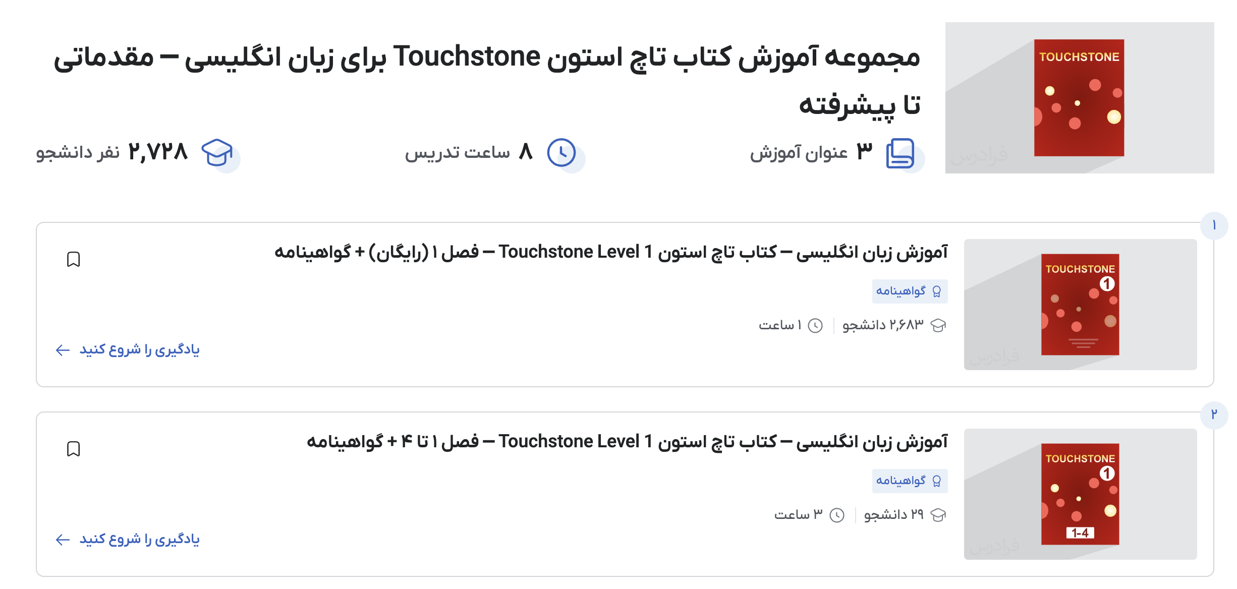 آموزش کتاب‌های Touchstone در فرادرس
