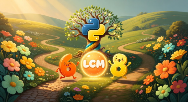 اعداد ۶ و ۸ هر دو به سمت LCM در پایتون با شادی می‌دوند. - ک م م در پایتون