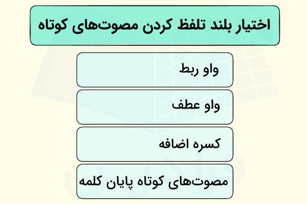 اختیار زبانی بلند تلفظ کردن مصوت کوتاه