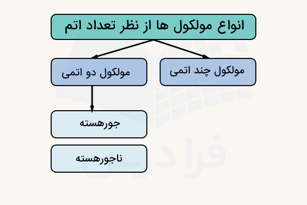 نمودار انواع مولکول از نظر تعداد اتم