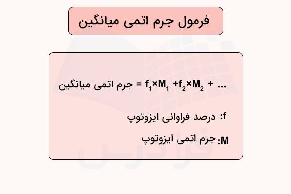 فرمول جرم اتمی میانگین
