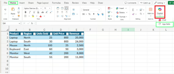 دکمه کوپایلوت-data analyze