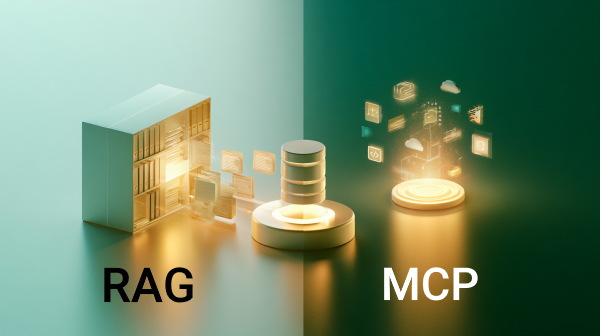 سمت چپ RAG و سمت راست MCP 