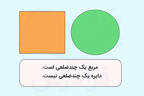 یک مربع نارنجی و دایره سبز