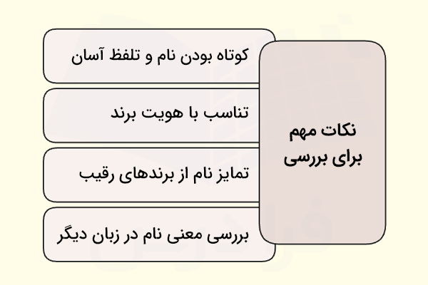 نکات مهم بررسی و انتخاب نام برند