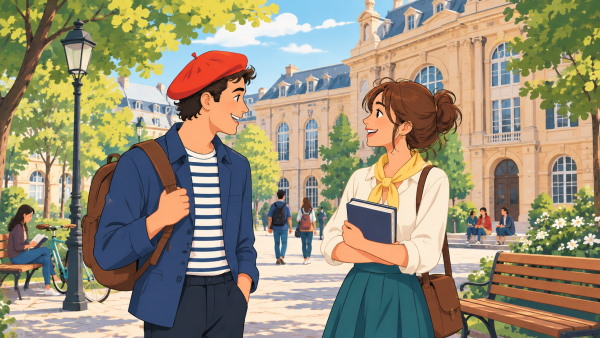 گفتگو بین دو نفر درباره تفاوت tu و vous در زبان فرانسه