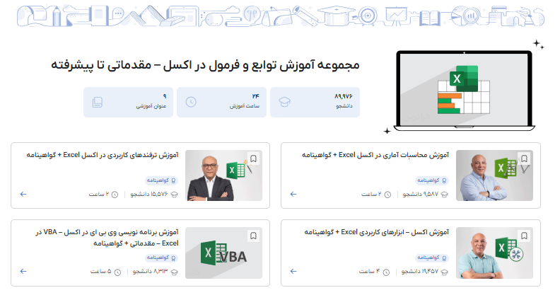 مجموعه فیلم آموزش توابع فرادرس-کاربرد علامت در اکسل