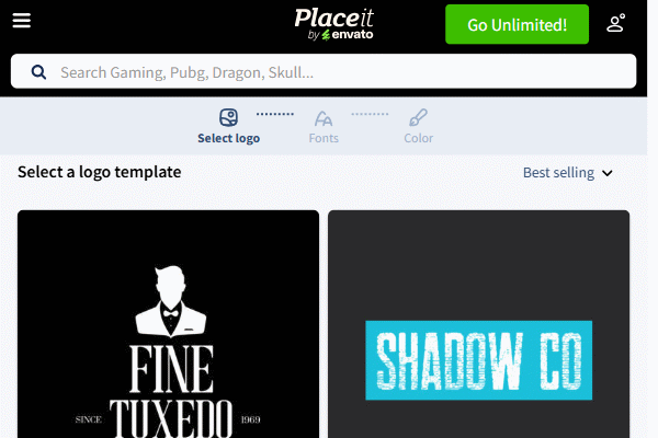 صفحه اصلی سایت Placeit ابزار تخصصی برای ساخت لوگو با هوش مصنوعی در تصویر نشان داده شده است.