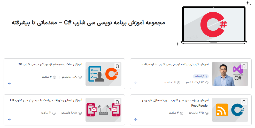 مجموعه آموزش برنامه نویسی سی شارپ C#‎ – مقدماتی تا پیشرفته فرادرس