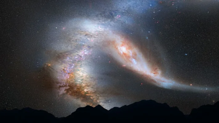 کهکشان راه شیری و کهکشان آندرومدا.