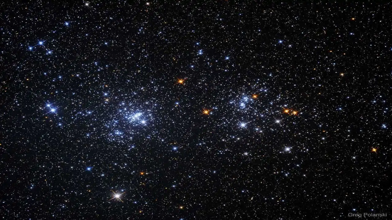 خوشه های دوقلو در صورت فلکی برساووش — تصویر نجومی
