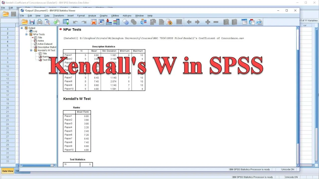 آزمون کندال W در آمار | پیاده سازی در SPSS
