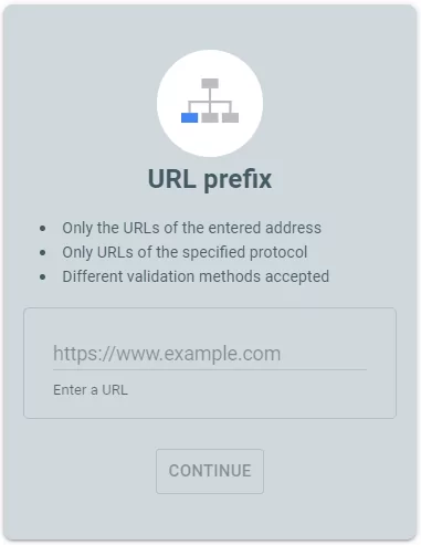 ثبت سایت در سرچ کنسول گوگل با انتخاب url prefix