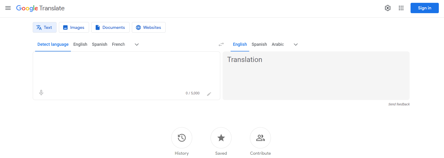 سایت هوش مصنوعی Google Translate