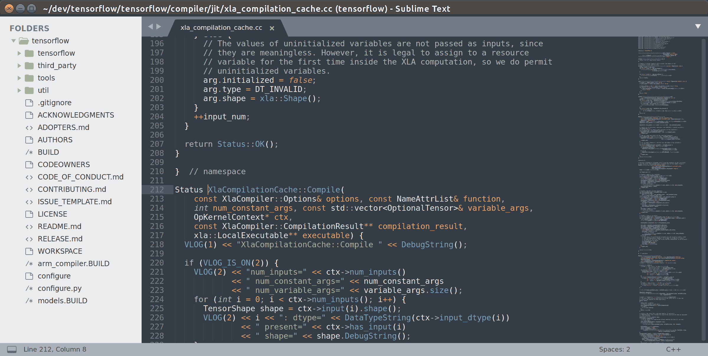 نمایی از محیط برنامه نویسی جاوا اسکریپت Sublime Text