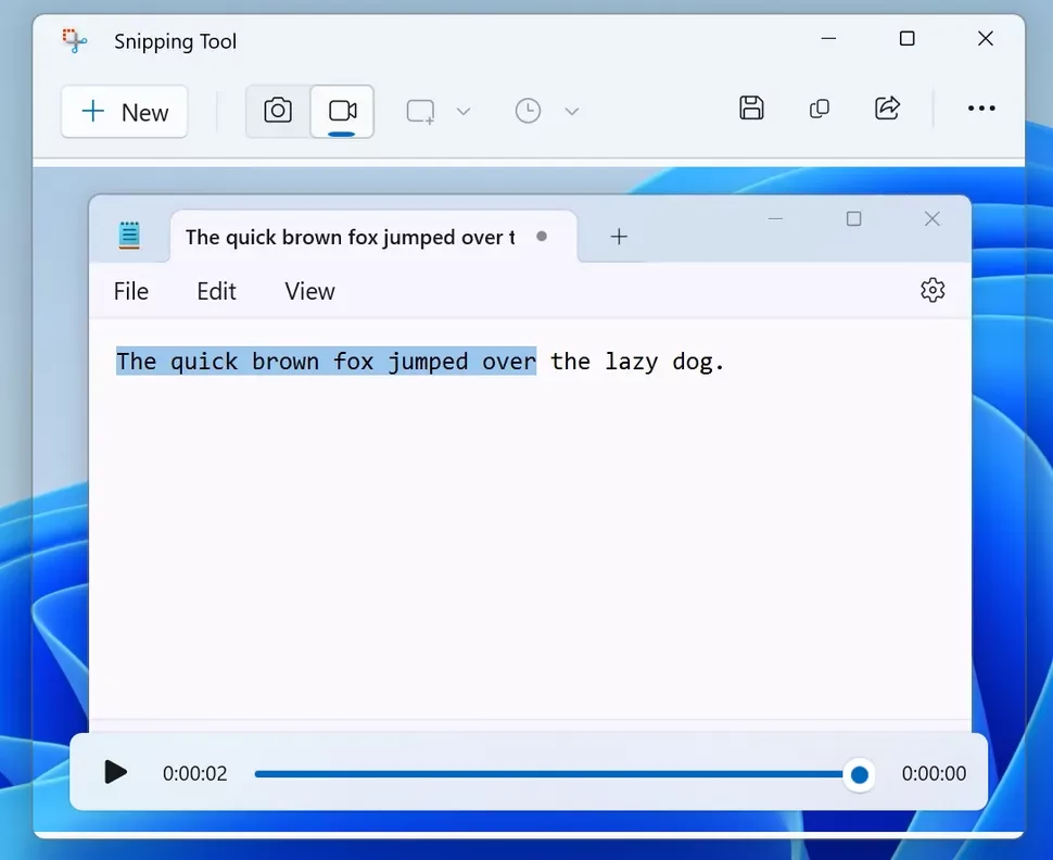 اسکرین رکورد در ویندوز ۱۱ Snipping Tool