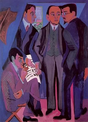 نقاشی چهار عضو گروه bridge اثر کرشنر