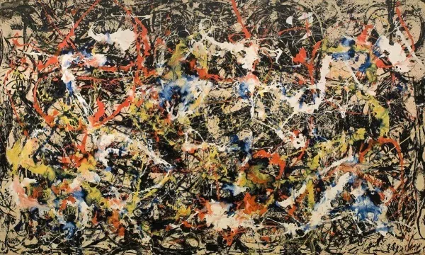 نقاشی تلاقی اثر جکسون پولاک در سبک اکسپرسیونیسم آبستره