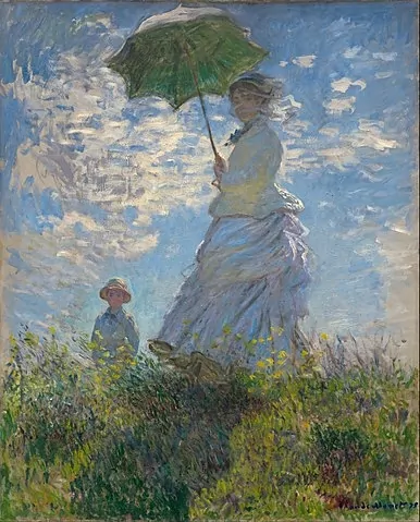 نقاشی زنی با چتر آفتابی اثر کلود مونه