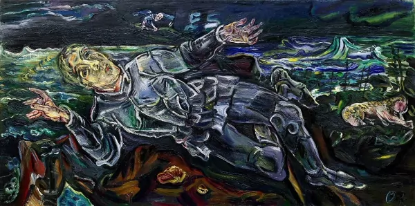 نقاشی شوالیه سرگردان اثر اسکار کوکوشکا در سبک اکسپرسیونیسم