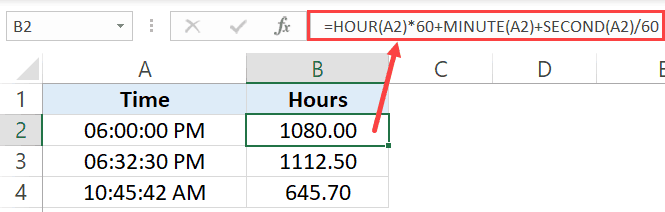جدولی از داده ها و ترکیب توابع زمانی برای استخراج تعداد دقایق