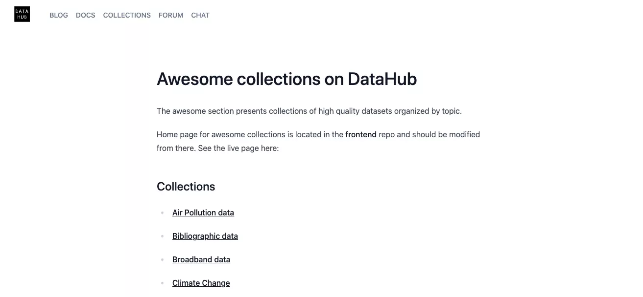 وب سایت DataHub