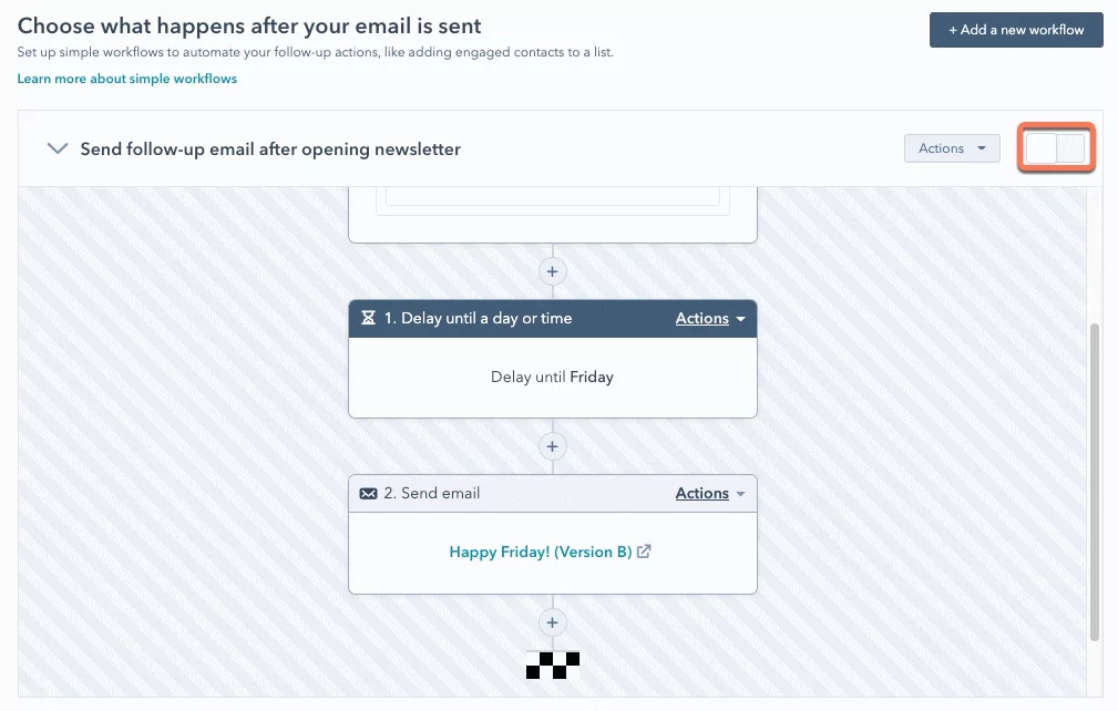 داشبورد ابزار HubSpot بخش ایمیل مارکتینگ